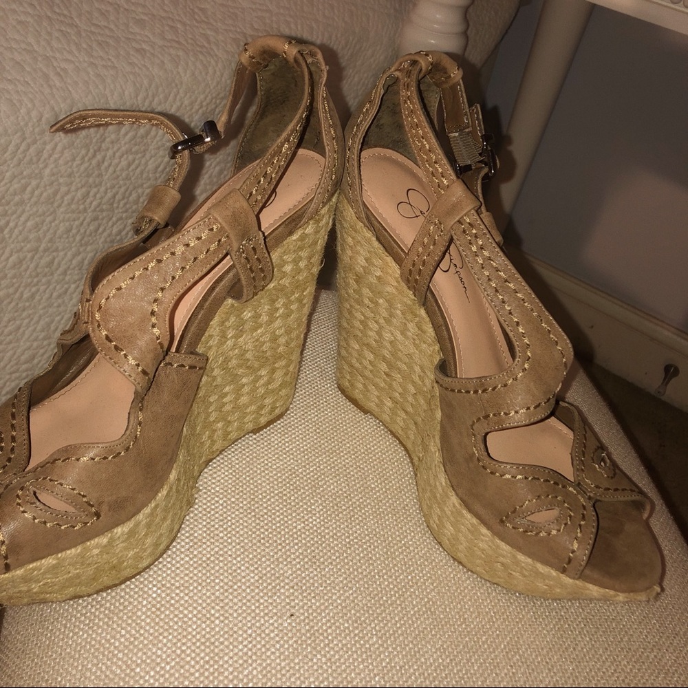 Brown size 10 Jessica Simpson wedges